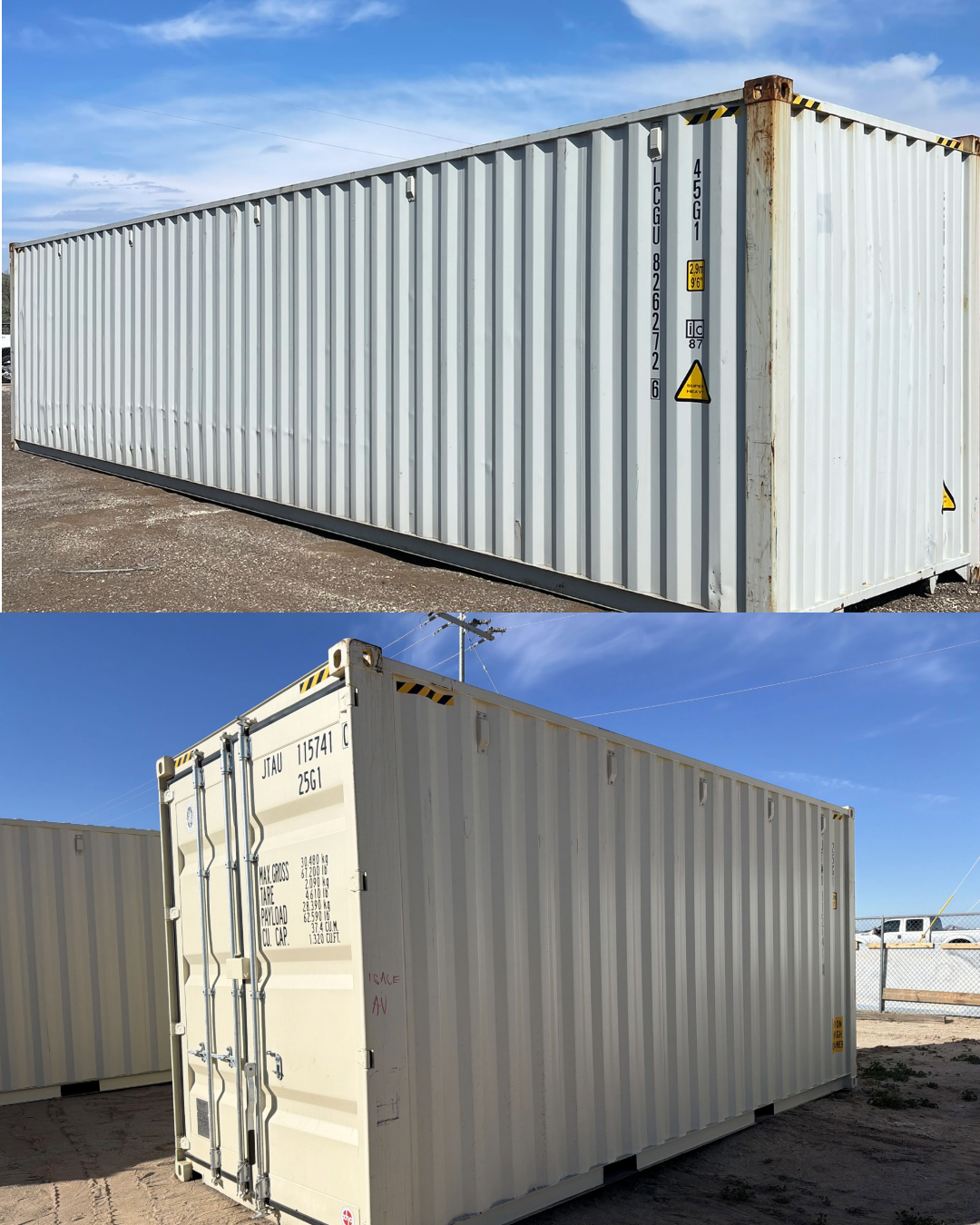 Difference between a 20 foot and 40 foot container