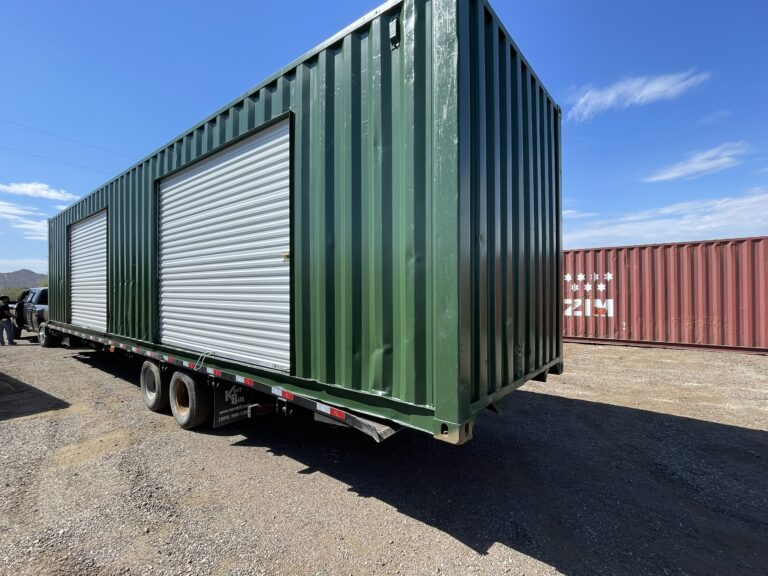 modified shipping containers with roll up doors
