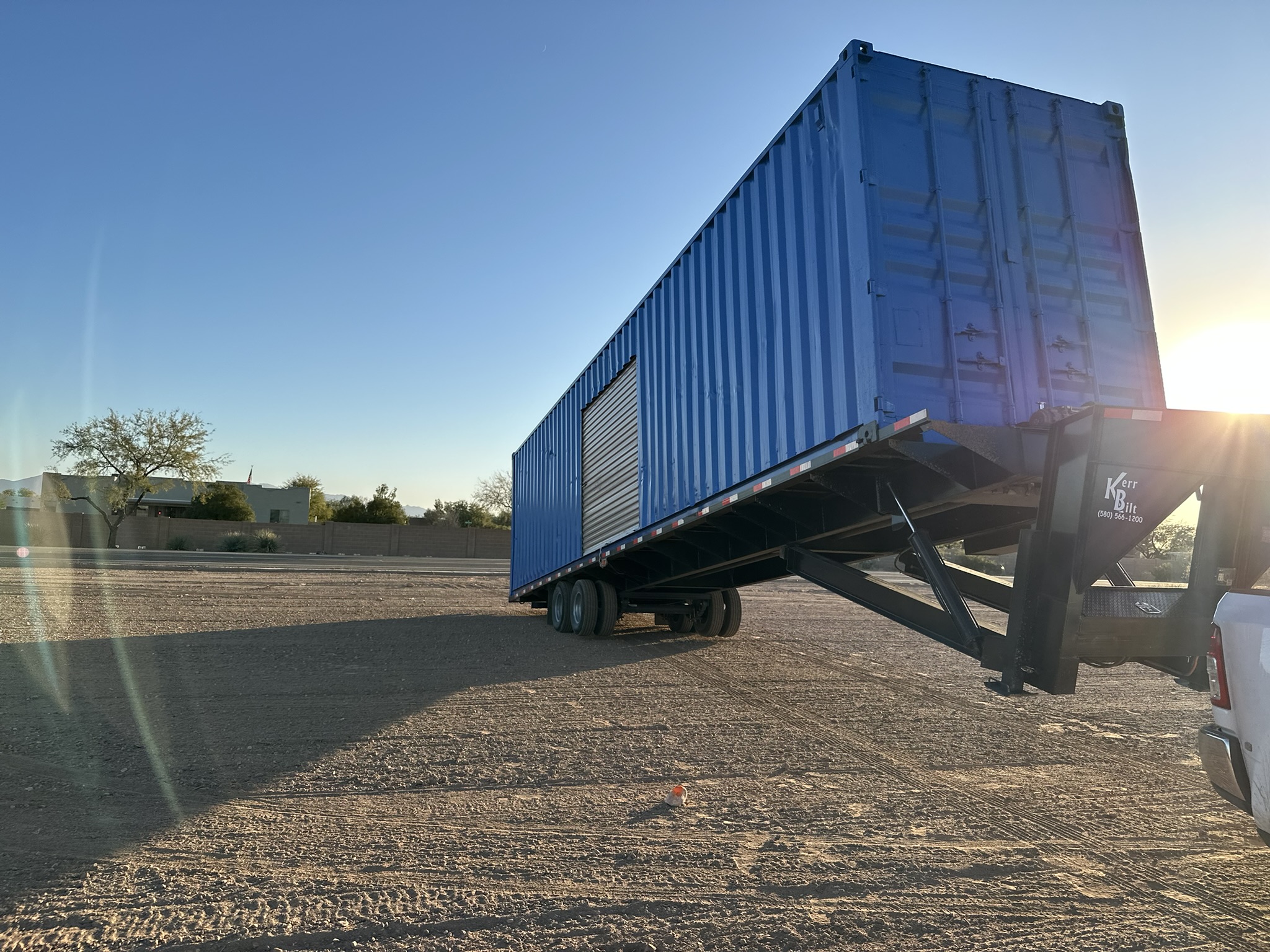 Rent to own shipping container being delivered in Arizona